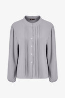 Women's Woven Button Down Shirt With A Front Pin-Tuck Detailing | M