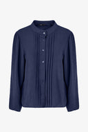 Women's Woven Button Down Shirt With A Front Pin-Tuck Detailing | M