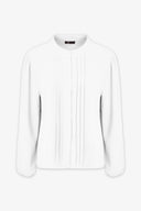 Women's Woven Button Down Shirt With A Front Pin-Tuck Detailing | M