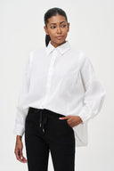 Women's Woven Button-Down Long Sleeve Shirt | M