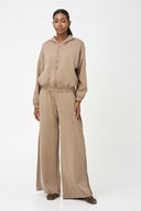 Women's Knit Hooded Zip-Up Long Sleeve Sweatshirt | M