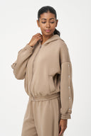 Women's Knit Hooded Zip-Up Long Sleeve Sweatshirt | M
