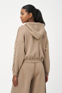 Women's Knit Hooded Zip-Up Long Sleeve Sweatshirt | M