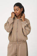 Women's Knit Hooded Zip-Up Long Sleeve Sweatshirt | M