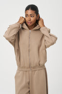 Women's Knit Hooded Zip-Up Long Sleeve Sweatshirt | M