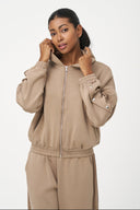 Women's Knit Hooded Zip-Up Long Sleeve Sweatshirt | M