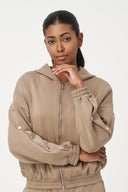 Women's Knit Hooded Zip-Up Long Sleeve Sweatshirt | M