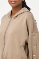 Women's Knit Hooded Zip-Up Long Sleeve Sweatshirt | M