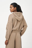 Women's Knit Hooded Zip-Up Long Sleeve Sweatshirt | M