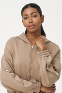 Women's Knit Hooded Zip-Up Long Sleeve Sweatshirt | M