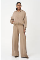 Women's Knit Hooded Zip-Up Long Sleeve Sweatshirt | M