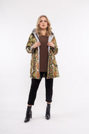 Women’s Knit Long Sleeve Coat. Composition: 60% Viscose, 35% Polyester and 5% Elastane. 