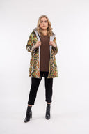 Women’s Knit Long Sleeve Coat. Composition: 60% Viscose, 35% Polyester and 5% Elastane. 