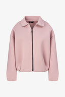 Women's Knit Shirt Collar Zip-Up Jacket | M