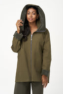 Women's Woven Zip-Up Long Sleeve Jacket | M