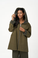 Women's Woven Zip-Up Long Sleeve Jacket | M