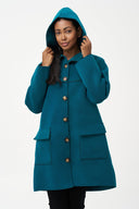 Women's Woven Mid Length Button Down Coat | M
