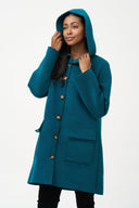 Women's Woven Mid Length Button Down Coat | M