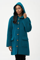 Women's Woven Mid Length Button Down Coat | M