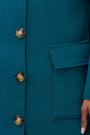 Women's Woven Mid Length Button Down Coat | M