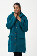 Women's Woven Mid Length Button Down Coat | M