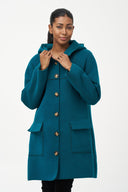 Women's Woven Mid Length Button Down Coat | M