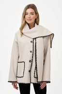 Women's Woven Button-Down Hip-Length Coat | M