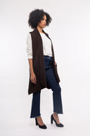 Women’s Knit Sleeveless Cardigan. Composition: 40% Polyamide, 35% Viscose and 25% Microfiber. 