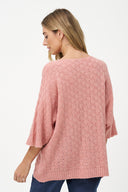 Women's Knit V-Neck Sweater with Long Sleeves