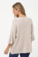 Women's Knit V-Neck Sweater with Long Sleeves