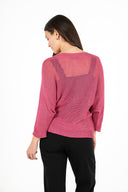 WOMEN'S KNIT BOAT-NECK SWEATER, WITH 3/4 LENGTH SLEEVES