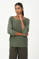 Women's Knit Boat-Neck Sweater | M