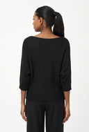 Women's Knit Boat-Neck Sweater with Long Sleeves
