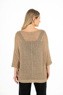 WOMEN'S KNIT V-NECK SWEATER, WITH ELBOW LENGTH SLEEVES