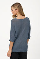 Women's Knit V-Neck Sweater with 3/4 Sleeves