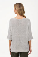 Women's Knit V-Neck Sweater with 3/4 Sleeves