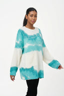 Women's Crew-Neck Sweater, Spray-Paint Art & Oversized Patch Pocket