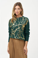 Women's Knit Crew-Neck Long Sleeve Sweater | M