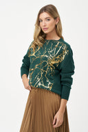 Women's Knit Crew-Neck Long Sleeve Sweater | M
