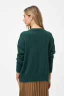 Women's Knit Crew-Neck Long Sleeve Sweater | M