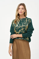 Women's Knit Crew-Neck Long Sleeve Sweater | M