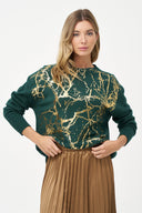 Women's Knit Crew-Neck Long Sleeve Sweater | M