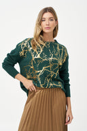 Women's Knit Crew-Neck Long Sleeve Sweater | M