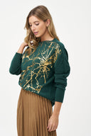 Women's Knit Crew-Neck Long Sleeve Sweater | M