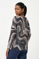 Women's Knit Boat-Neck Sweater with Long Sleeves