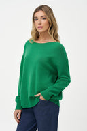Women's Knit Wide Crew-Neckline Sweater | M