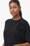 Women's Knit Short Sleeve Crew-Neck Sweater | M