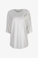 Women's Knit Short Sleeve Crew-Neck Sweater | M