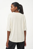 Women's Knit Crew-Neck Sweater, Short Sleeves & Attached Flower