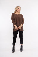 Women’s Knit Long Sleeve Sweater. Composition: 52% Viscose, 26% Polyester and 22% Polyamide. 